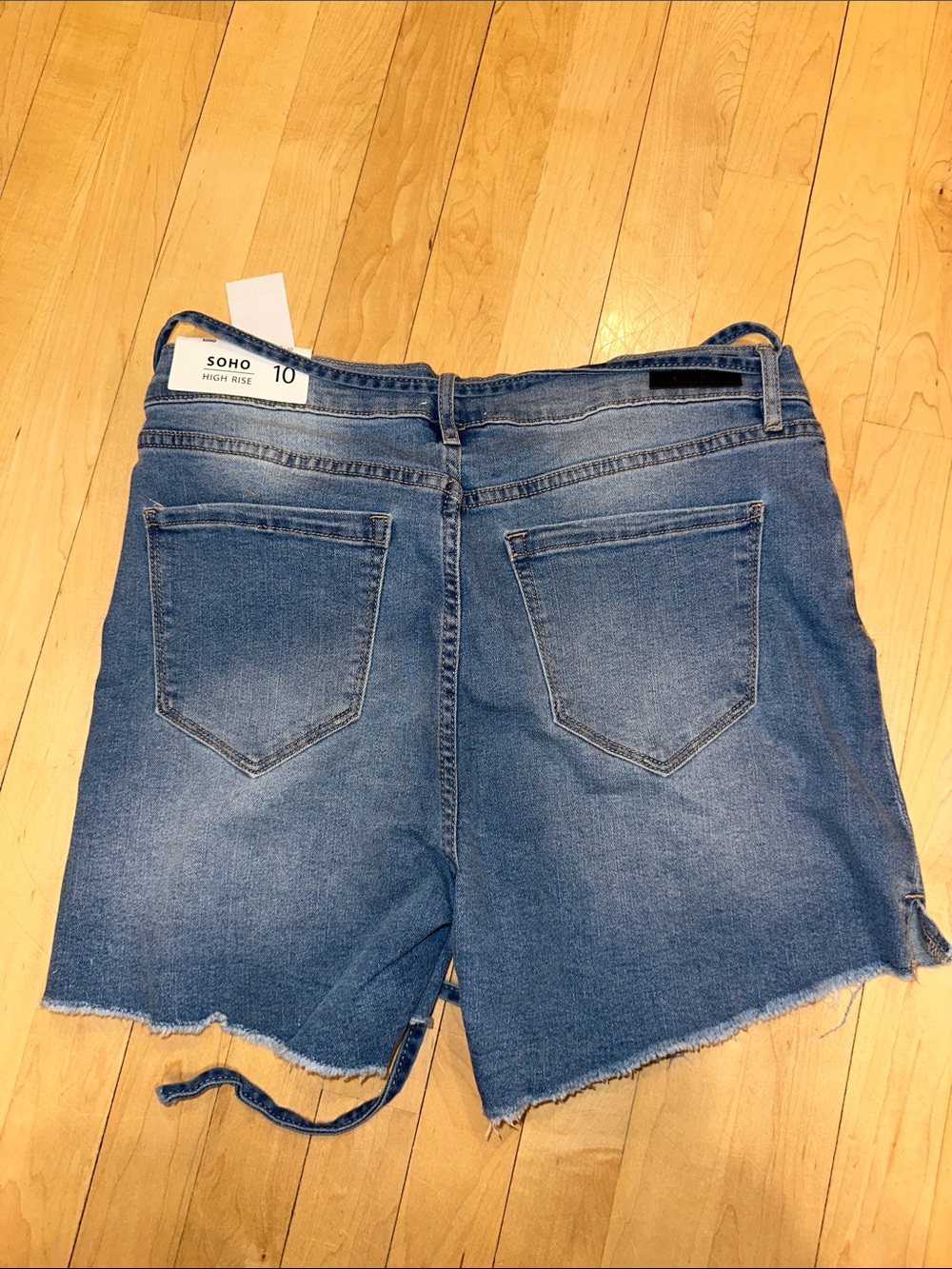 Nicole Miller Medium Blue High-Rise Denim Tie-Waist Shorts - Picture 2 of 2